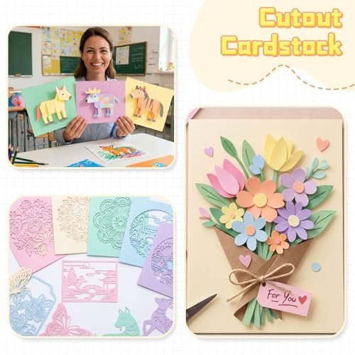Geyoga 200 Sheets Colored Cardstock Paper,Pastel,4 x 6 Inch - color: Pastel
