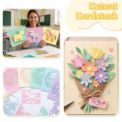 Geyoga 200 Sheets Colored Cardstock Paper,Pastel,4 x 6 Inch - color: Pastel