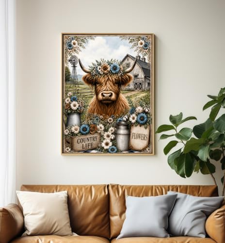 Diamond Painting Kit for Adults,Cow 5D Diamond Art Kits - color: KM1312-1