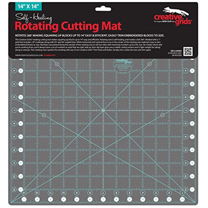 Creative Grids Self Healing Rotating Rotary Cutting Mat 14in x 14in (CGRMATR14)