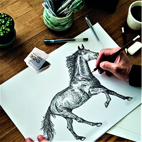 Kneaded Erasers for Drawing – Large Grey Moldable Art Erasers (4 Pack) with Storage Case, Ideal for Charcoal, Sketching, Pastels & Fine Art Blending