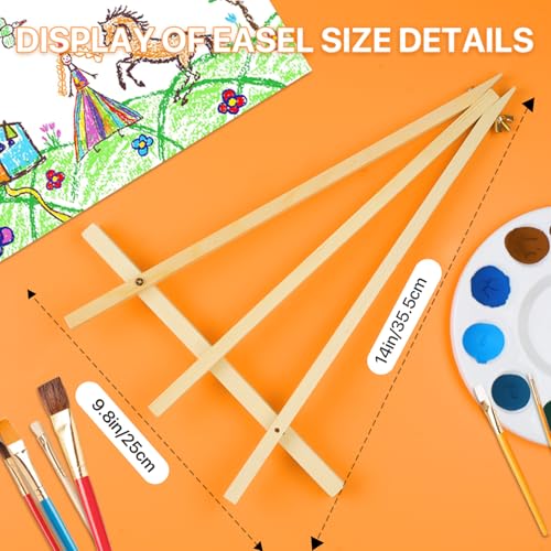 2 Pack 14 Inch Wood Easels, Tabletop Easels, Easel Stand for Painting, Tripod Painting Easels for Art & Crafts, Portable Canvas Holders