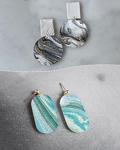 Puocaon Polymer Clay Transfer Paper - Fluid Marble Transfer Sheets for Polymer Clay Earrings Jewelry Making