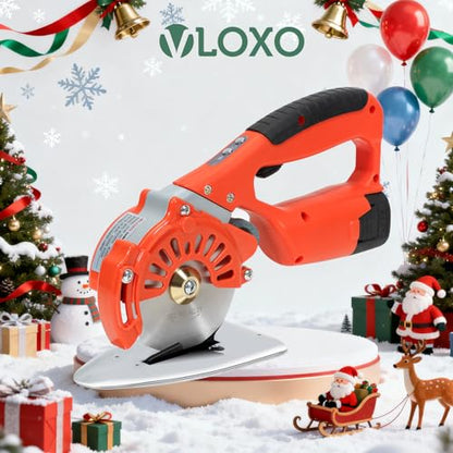 VLOXO Cordless Electric Rotary Scissors Power Fabric Cutter with 2 Battery