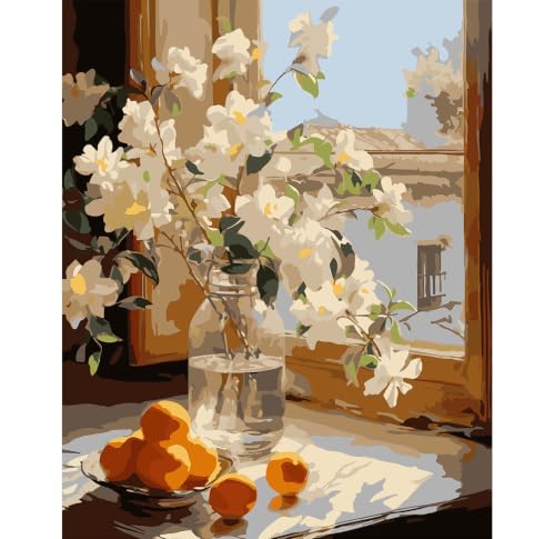 ZRIZQ Flowers Paint by Numbers Kit for Adults Beginner,16x20 - color: 16"X20"Rolled Canvas(Frameless)-Flowers 5