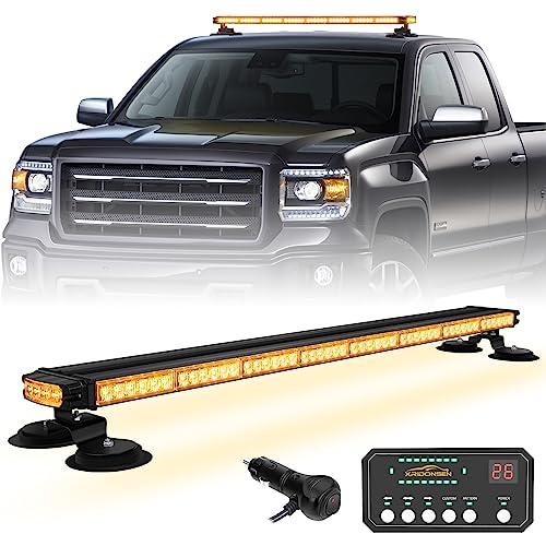 XRIDONSEN 37" 104 LED Roof Top Strobe Light Bar Amber Warning Lights - color: Amber