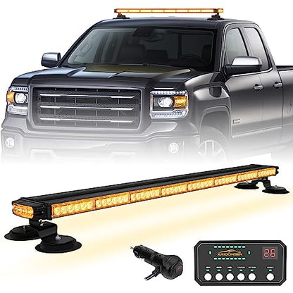 XRIDONSEN 37" 104 LED Roof Top Strobe Light Bar Amber Warning Lights - color: Amber