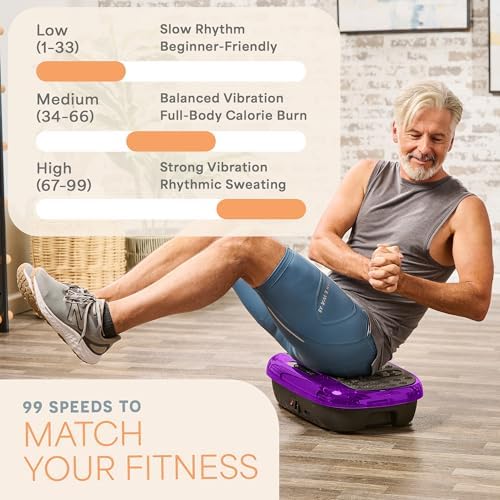 Lifepro HexaPlate Lite Compact Vibration Plate with Magnetic Acupoints - color: Purple