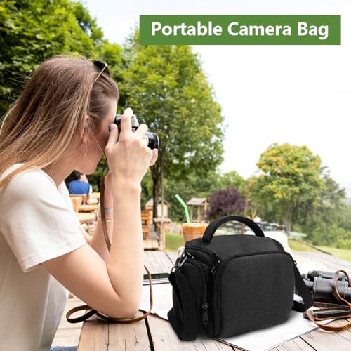 Ainiv DSLR Camera Bag, Large Waterproof Anti-Shock SLR Camera Case, Black - color: Black