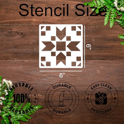 Barn Quilt Stencils 6inch Quilt Block Stencil - style: Barn Quilt