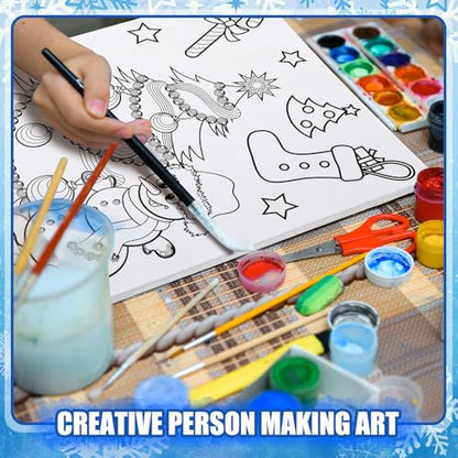 Sherr 15 Set 75 Pcs Christmas Pre Drawn Painting Canvas Kit for Adults - style: Christmas Style