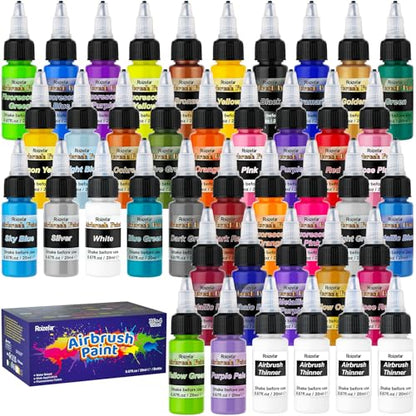 Roizefar Airbrush Paint, 36 Colors with 4 Thinner for Models & Crafts - color: 36 colors+4 thinner
