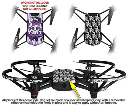 Skin Decal Wrap 2 Pack Compatible with DJI Ryze Tello Cartoon Skull Purple Drone NOT Included