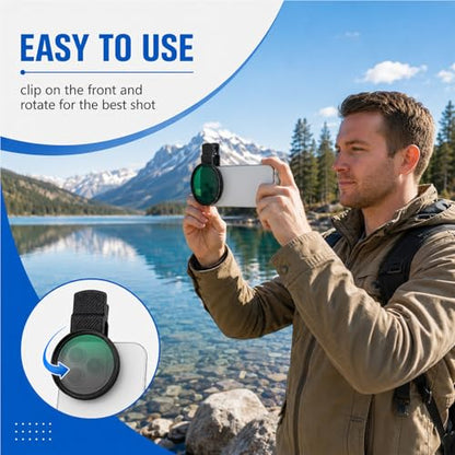 Cpl Filter iPhone,Polarized Lens for iPhone,iPhone Polarizing Filter,Polarizing Lens,Premium 52mm Cpl Filter,Widely Compatibility,for iPhone, Samsung Galaxy, and Google Pixel