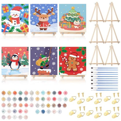 YooNotee 6 Pack Christmas Paint by Numbers Kit for Adult - style: Cute
