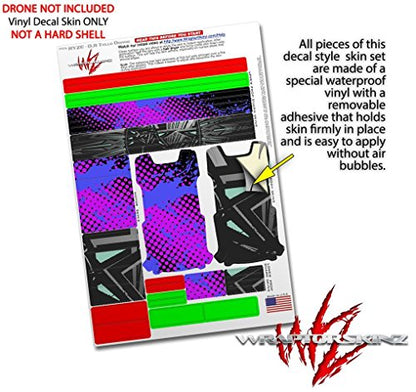 Skin Decal Wrap 2 Pack Compatible with DJI Ryze Tello Halftone Splatter Blue Hot Pink Drone NOT Included