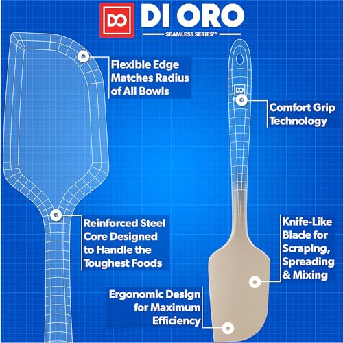 DI ORO Large Silicone Spatula - 600F Heat Resistant, Clay - color: Clay