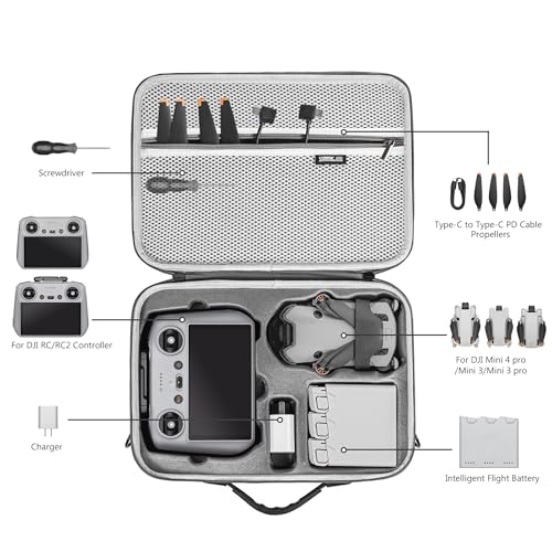 STARTRC Carrying Case for DJI Mini 4 Pro Accessories, Portable Travel Bag for DJI Mini 4 Pro Fly More Combo - Drone Shoulder Bag