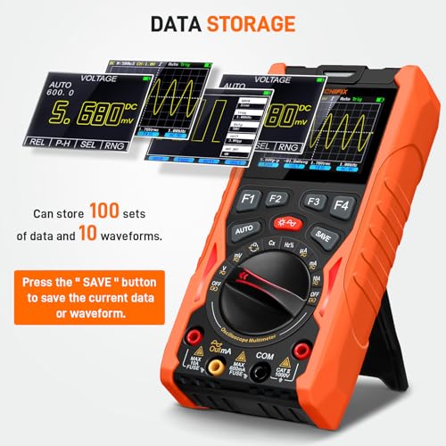 GOCHIFIX 3-in-1 Handheld Oscilloscope Multimeter, 12MHz 50MSa/s Lab - color: Orange & Black