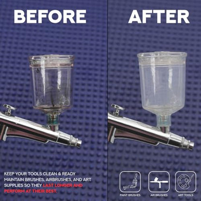 Supreme Trimmer Airbrush Cleaner Solution – 500ML | Fast Acting Multi-Purpose Solution for Barber Airbrushes, Paint Brushes & Makeup Tools | Declogs, Lubricates & Removes Water-based Paint/Ink