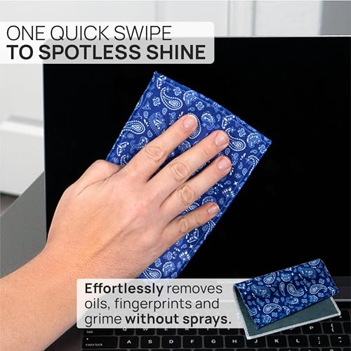 Microfiber Wholesale Quick Cloth Glasses Cleaning Cloths 5x7 Paisley Blue - color: Blue Paisley, size: 5"x7"