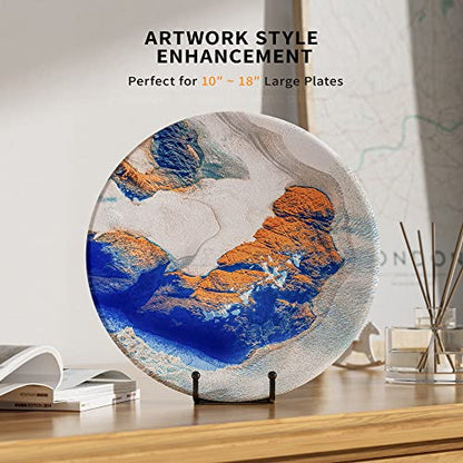 IPAME 8 Inch Large Plate Stands for Display - Metal Square Wire Plate Holder Display Stand + Picture Stand for Book, Platter, Plaque, Photo Easel (2 Pack) - size: 8 Inch