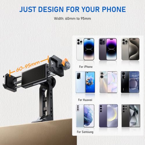Ulanzi MA53 Universal Phone Tripod Mount Clamp, Metal with Dual Cold Shoes