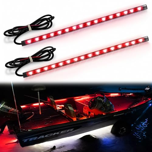 Boat LED Boat Navigation Light, IP67 Waterproof Night Fishing Lights, Adhesive Or Screws Install Boat Deck Light, Interior Lights, Red - color: 2Pcs Red