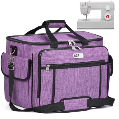 CAB55 Sewing Machine Case - Carrying Bag with Removable Padding, Tote for Machine and Accessories - color: Purple