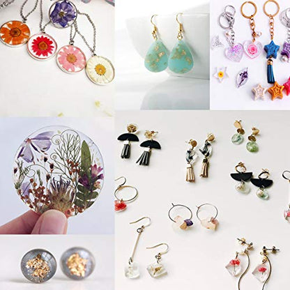 Suhome 73 Pack Resin Earring Mold Jewelry Silicone Resin Molds Making Kits Including Earring, Pendant, Bracelet, Necklace, Button Silicone Casting Molds for Beginners - color: Multi Colur