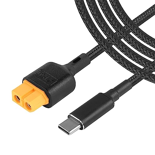 SinLoon Type C to XT60 Charging Cable 39.3inch USB C to XT60 Female Adapter Cable for Drone, Model, Energy Storage Power, Outdoor Power, Solar Battery,etc 20V/5A Protocol PD2.0 PD3.0 QC2.0(1M/F)