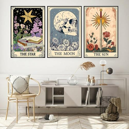 Axquilon 3 Packs Tarot Framed Paint by Numbers Kit for Adults 8x10in - color: 3 Pack Tarot with Easel-1