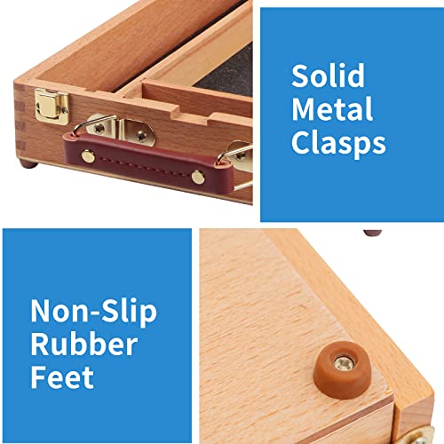 Falling in Art Wooden Tabletop Easel, Beech Wood Sketchbox Desktop Easel - style: Tabletop Easel