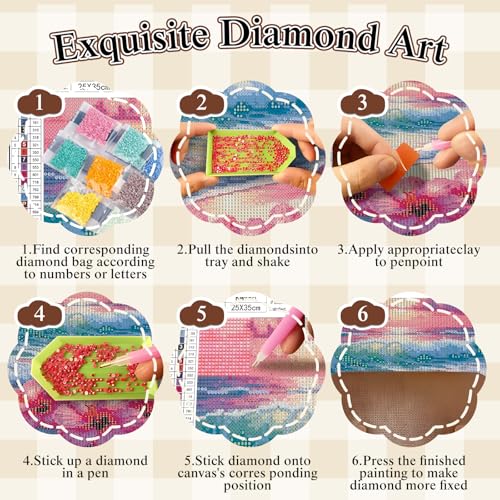 6 Pack 5D Diamond Painting Kits for Adults Beginner,Beach Diamond Art Set - color: 6PCS KM982-KM987-1