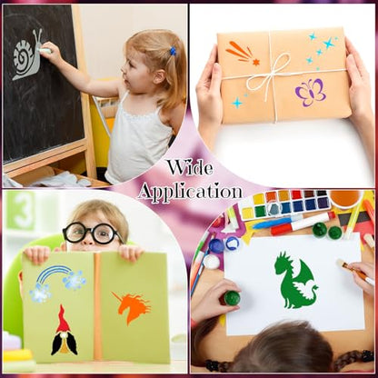 Fainne 100 Pcs 2 Inch Small Stencils for Painting, Girls Theme