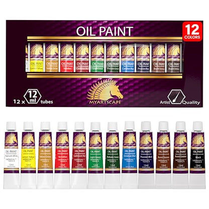 MyArtscape Oil Paint Set - 12 x 12ml Oil Paint Tubes
