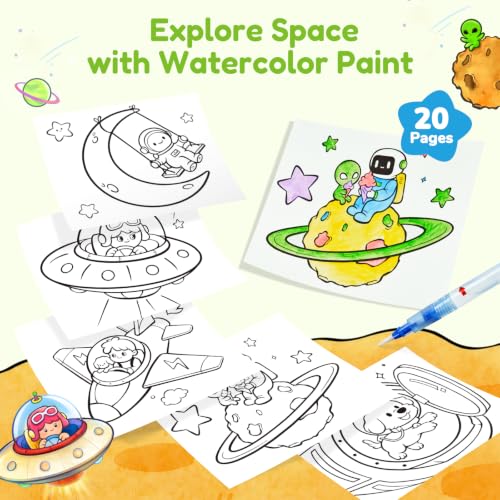 JoyCat Paint with Water Coloring Books for Toddlers (Space) - style: Space
