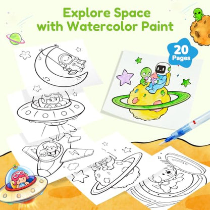 JoyCat Paint with Water Coloring Books for Toddlers (Space) - style: Space