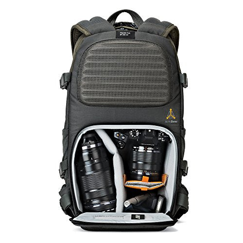 Lowepro LP37014-PWW, Flipside Trek BP 250 AW Backpack for Camera with ActiveZone Suspension System, Tablet Compartment, Grey/Dark Green - size: BP 250