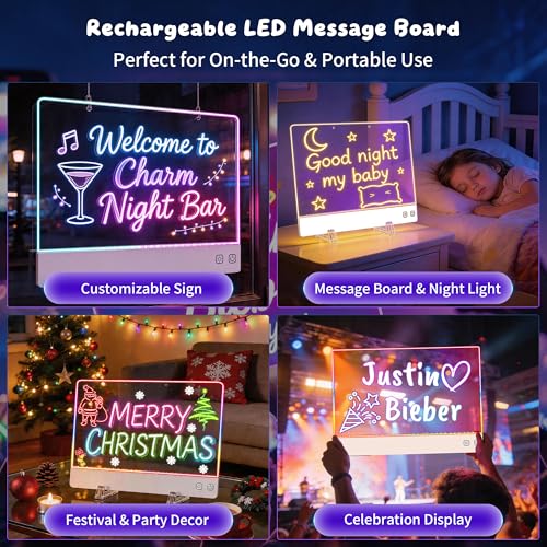FlyLily 16" LED Drawing Board for Kids Rechargeable with 13 Light Effects - color: White