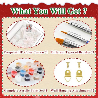 Cardinal Paint by Numbers Kit for Adults Canvas, Paint by Number Christmas - color: Cardinal