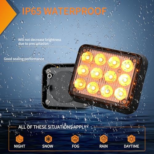 Nilight 12LED Magnetic Wireless Trailer Lights 2PCS Amber and White - color: 12LED Amber