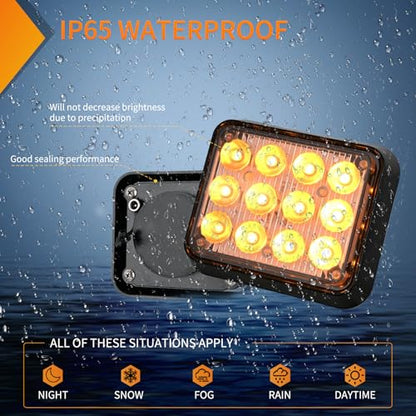Nilight 12LED Magnetic Wireless Trailer Lights 2PCS Amber and White - color: 12LED Amber