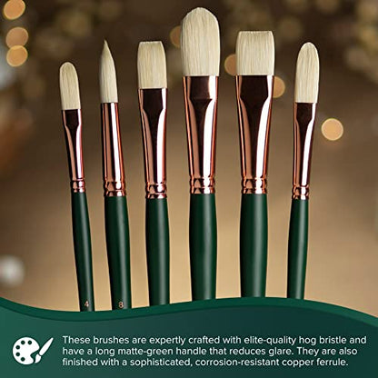 Silver Brush Limited Grand Prix Round Oil Paintbrush, Size 0, Long Handle - size: Size 0
