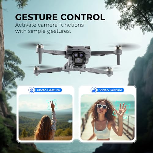 Contixo GPS Drone with Camera, 4.5" LCD Screen on Controller, FPV Drones, Orbit Mode, Auto Return Home, Follow Me for Adult Beginner, Brushless Drone Long Range Circle Fly, Under 249g