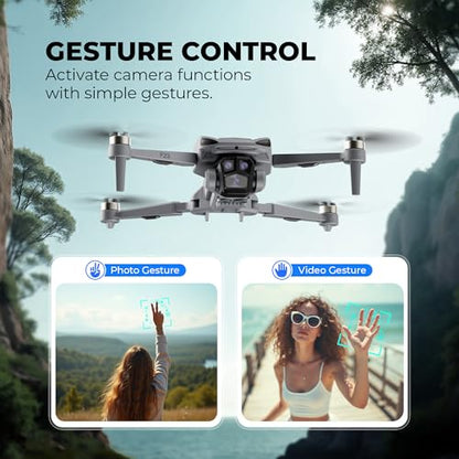Contixo GPS Drone with Camera, 4.5" LCD Screen on Controller, FPV Drones, Orbit Mode, Auto Return Home, Follow Me for Adult Beginner, Brushless Drone Long Range Circle Fly, Under 249g