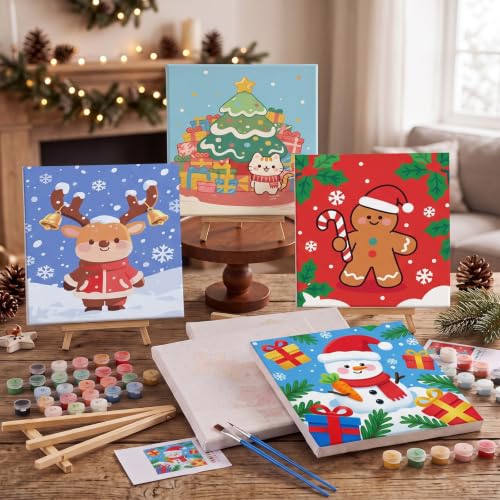 YooNotee 6 Pack Christmas Paint by Numbers Kit for Adult - style: Cute