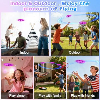 Vantexi Drone for Kids, 2026 Upgrade Hover Boomerang Drone with LED Purple