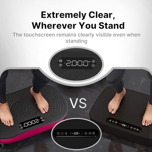 Merach V33 Pro Vibration Plate Exercise Machine with Touchscreen, 99 Speeds - color: Red