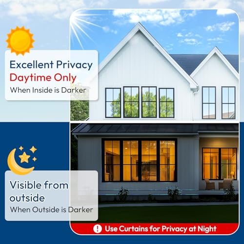 rabbitgoo Window Tint, One Way Privacy Film, Black Silver, 23.6" x 78.7" - color: Black Silver, size: 23.6" X 78.7"